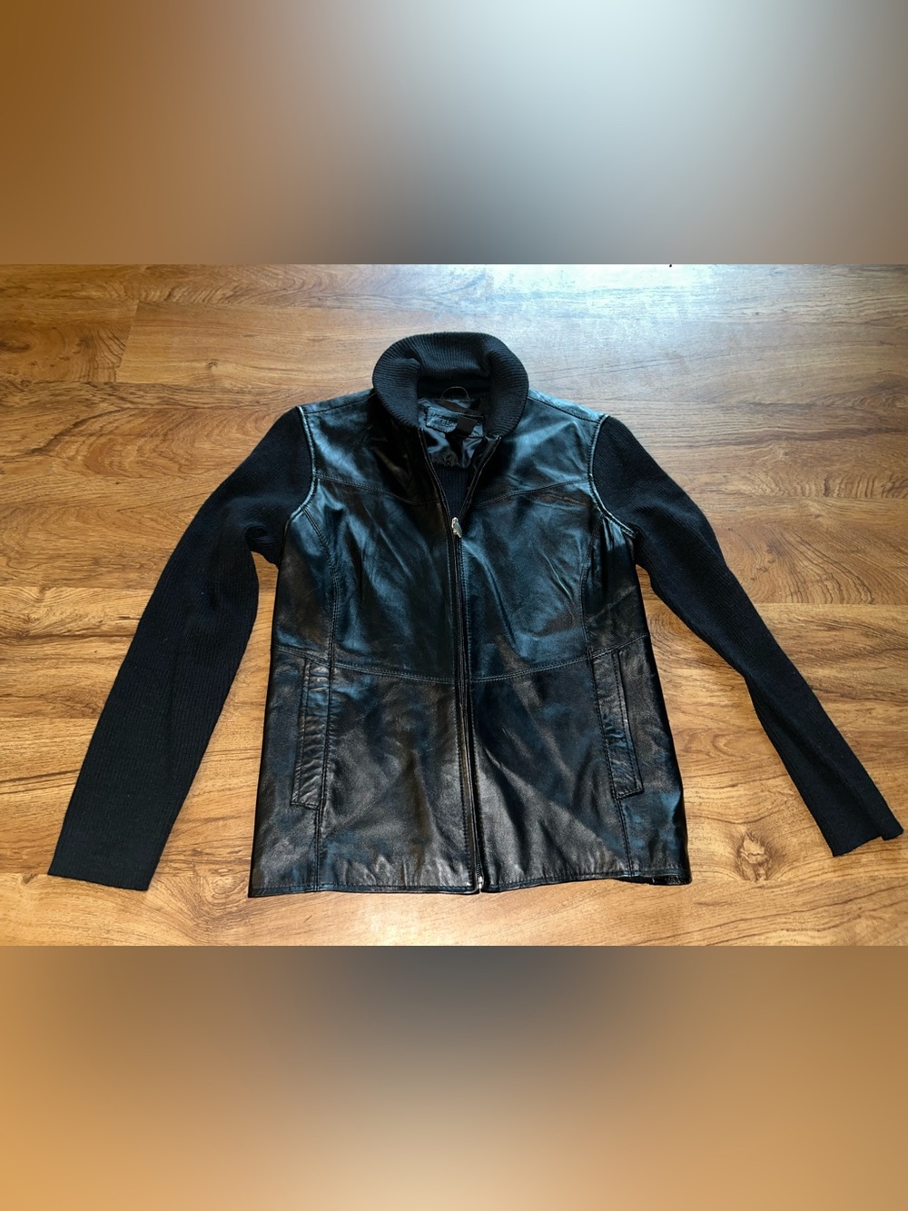 Jaclyn Smith Classics black leather jacket Large vintage